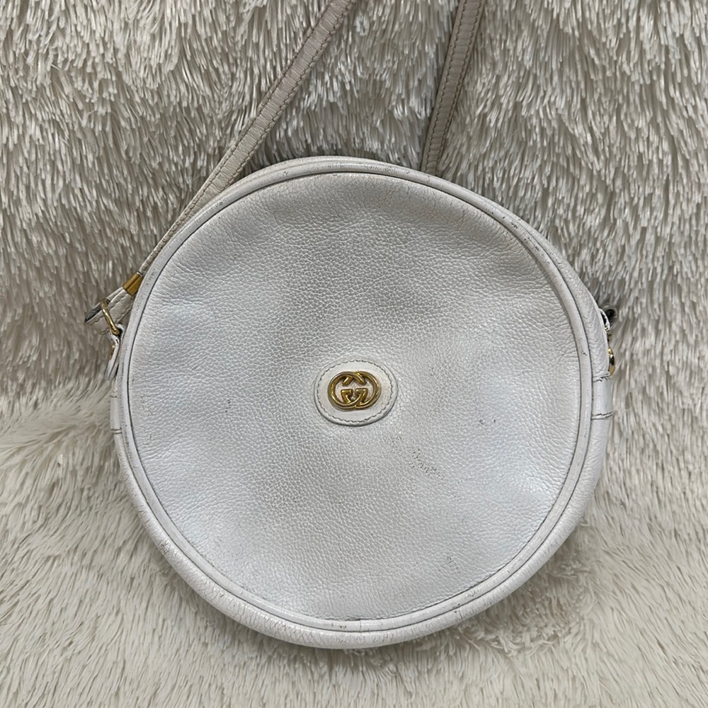 Gucci White Leather Canteen Bag